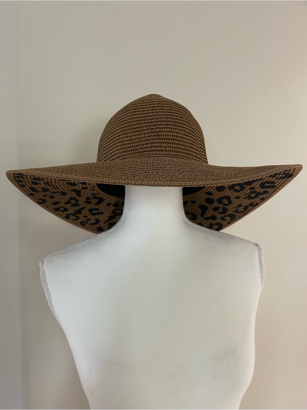 Anne Klein Sunhat With Animal Print Brim - Picture 2 of 8